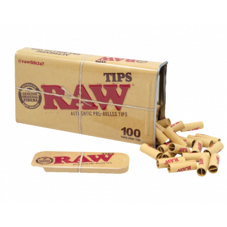 Raw - 100 Prerolled Tips Tin